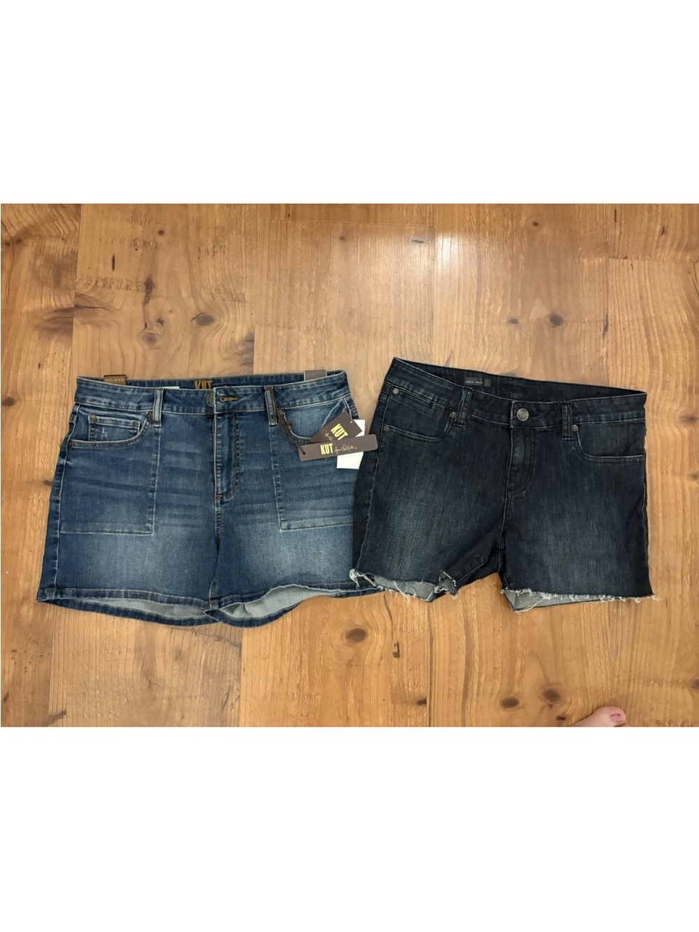Kut from the Kloth Double Pack: Light and Dark Blue Denim Shorts